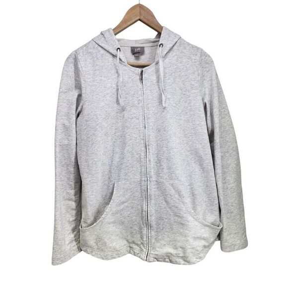 ✨J.Jill Zip Up Hooded Sz Medium Petite Sweatshirt✨ - Picture 1 of 7